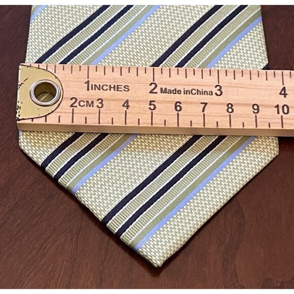 Milano Moda Green Blue Hand Made 100% Polyester Men’s Neck Tie Made In China - Picture 4 of 9